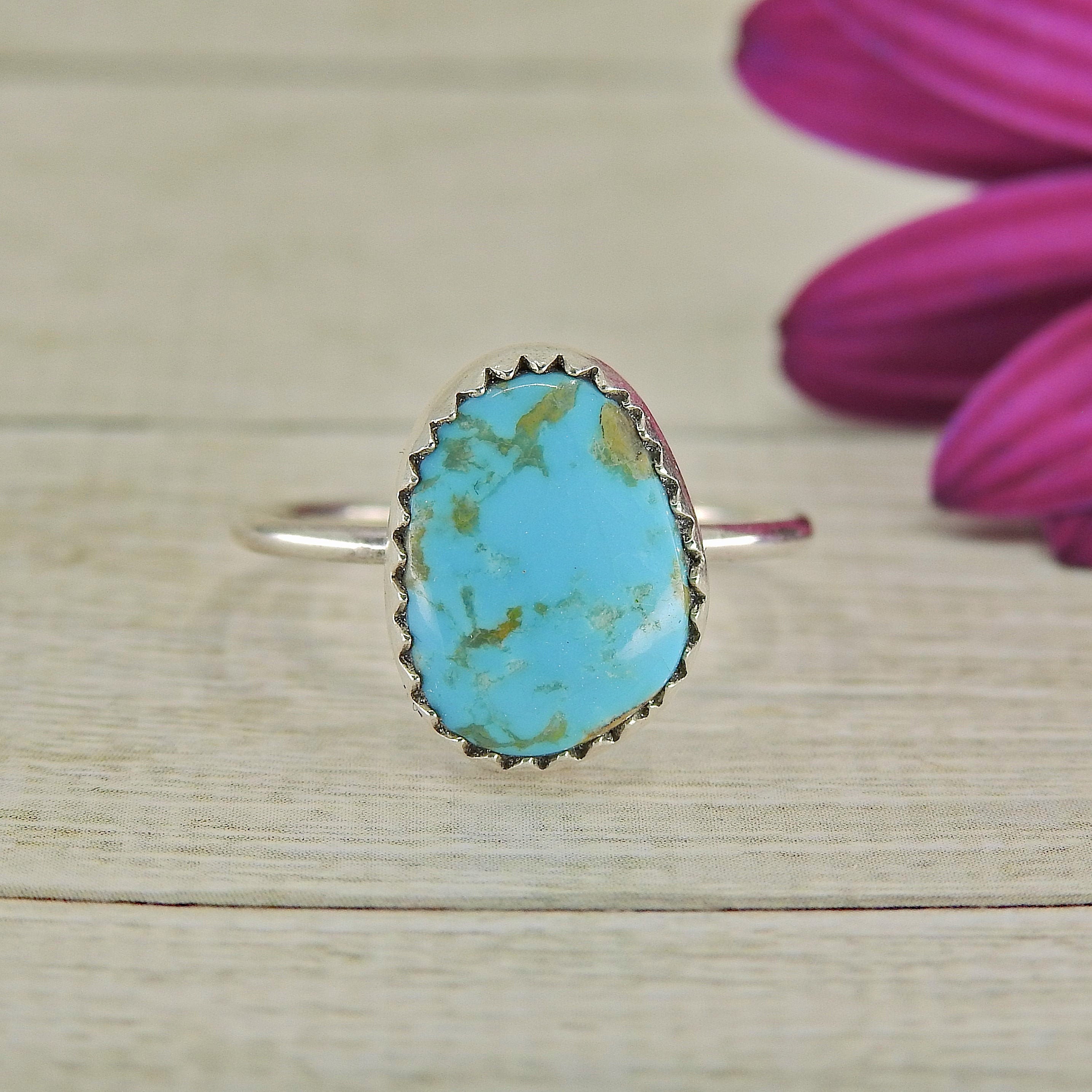 finished as a ring to size or as a pendant 8 mine turquoise Turquoise ring in sterling silver No you choose