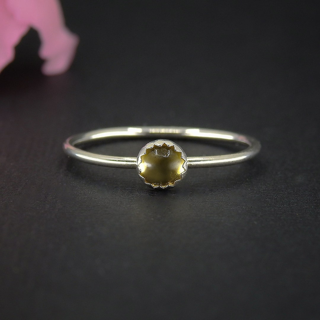 Citrine Ring - Made to Order - Sterling Silver - Dainty Citrine ...