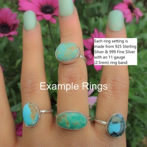 Your Custom Kingman Turquoise Ring Sterling Silver Made to Order Choose Your Stone Genuine Turquoise Statement Ring Blue Turquoise image 3