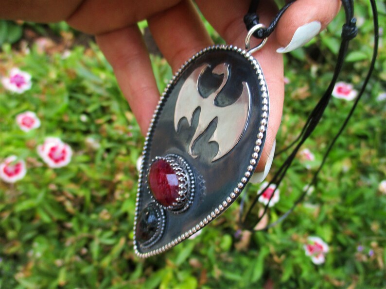 Ruby /& Ruby Zoisite Dragon Pendant F\u00e1fnir/'s Lair Sterling Silver