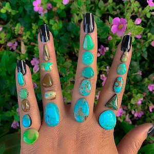 Your Custom Royston Turquoise Ring - Sterling Silver - Made to Order - Choose Your Stone - Turquoise Statement Ring - Blue Turquoise Ring