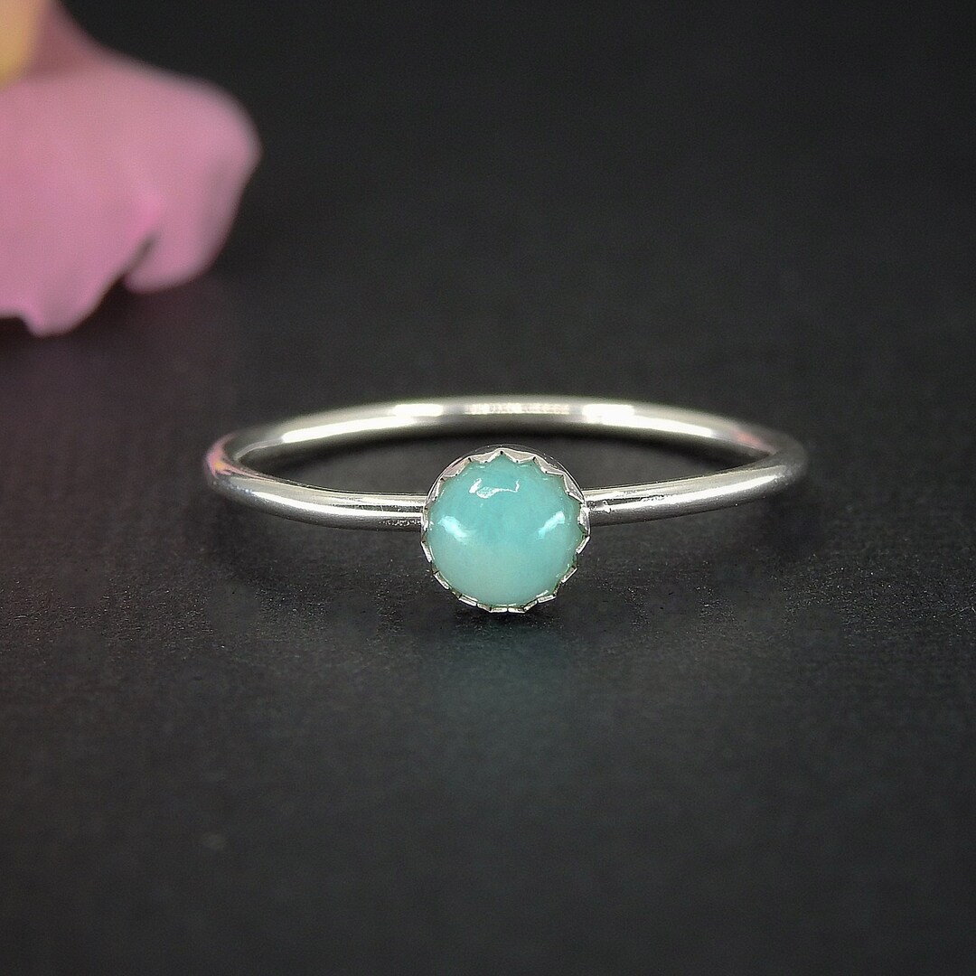 Amazonite Ring - Made to Order - Sterling Silver - Aqua Stone Ring ...