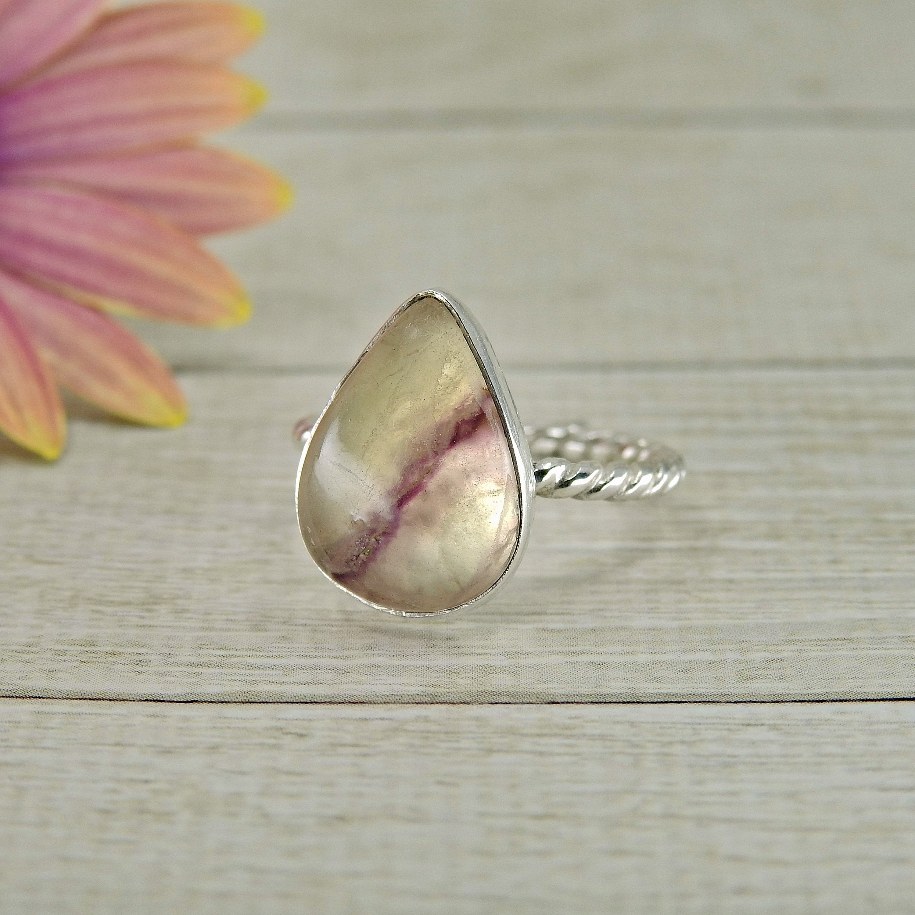 rainbow fluorite ring