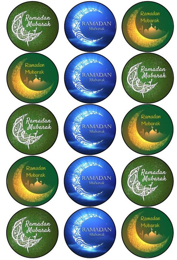 15 Ramadan edible cupcake toppers PRECUT 2 sizes 8 choices 1