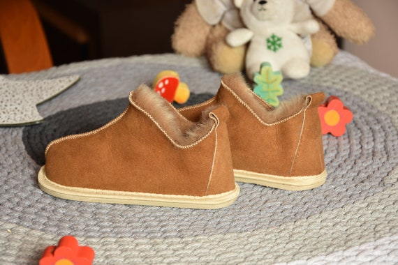 childrens sheepskin slippers