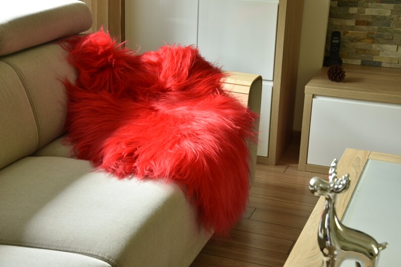 SHEEPSKIN RED Rug Genuine Sheepskin 48 X 28 Etsy