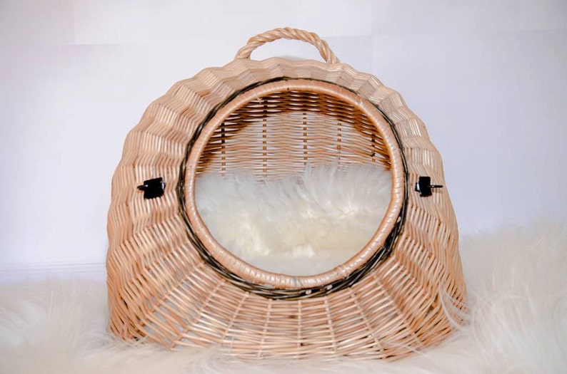 Wicker Cat Basket Willow Basket for Cats and Small Dogspet Etsy
