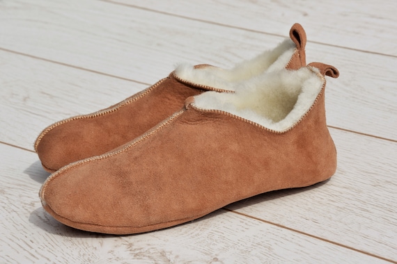 Leather slippers Sheepskin Women's 