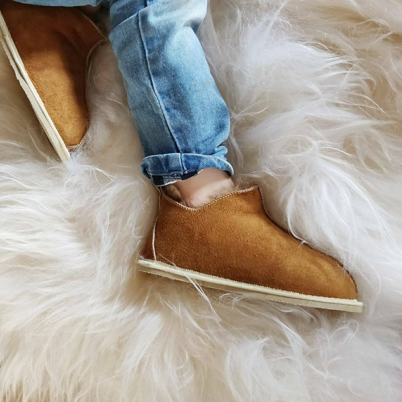 sheepskin slippers kids