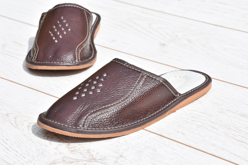 mens leather slippers sale