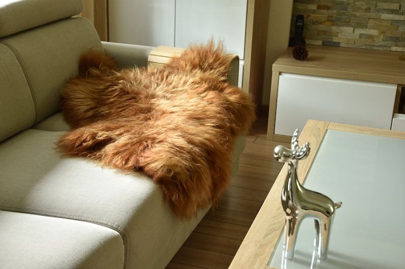SHEEPSKIN Throw Brown Sheepskin Rug Sheepskin Bedspread Etsy