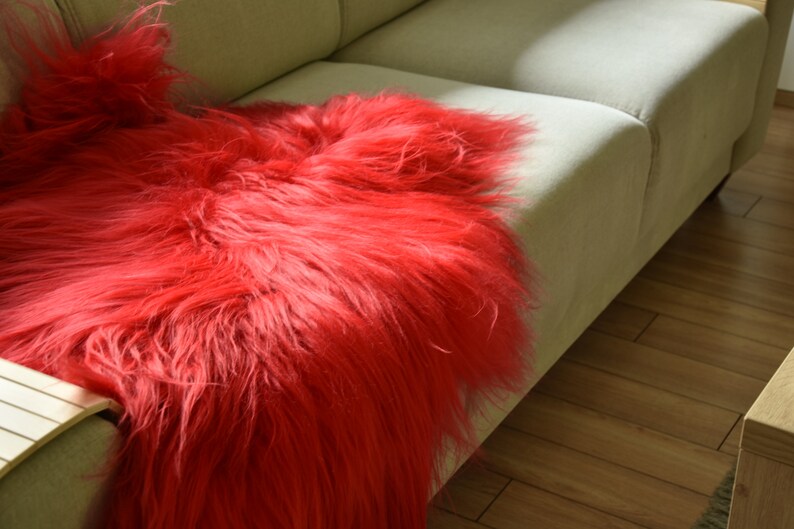 SHEEPSKIN RED Rug Genuine Sheepskin 48 X 28 Etsy