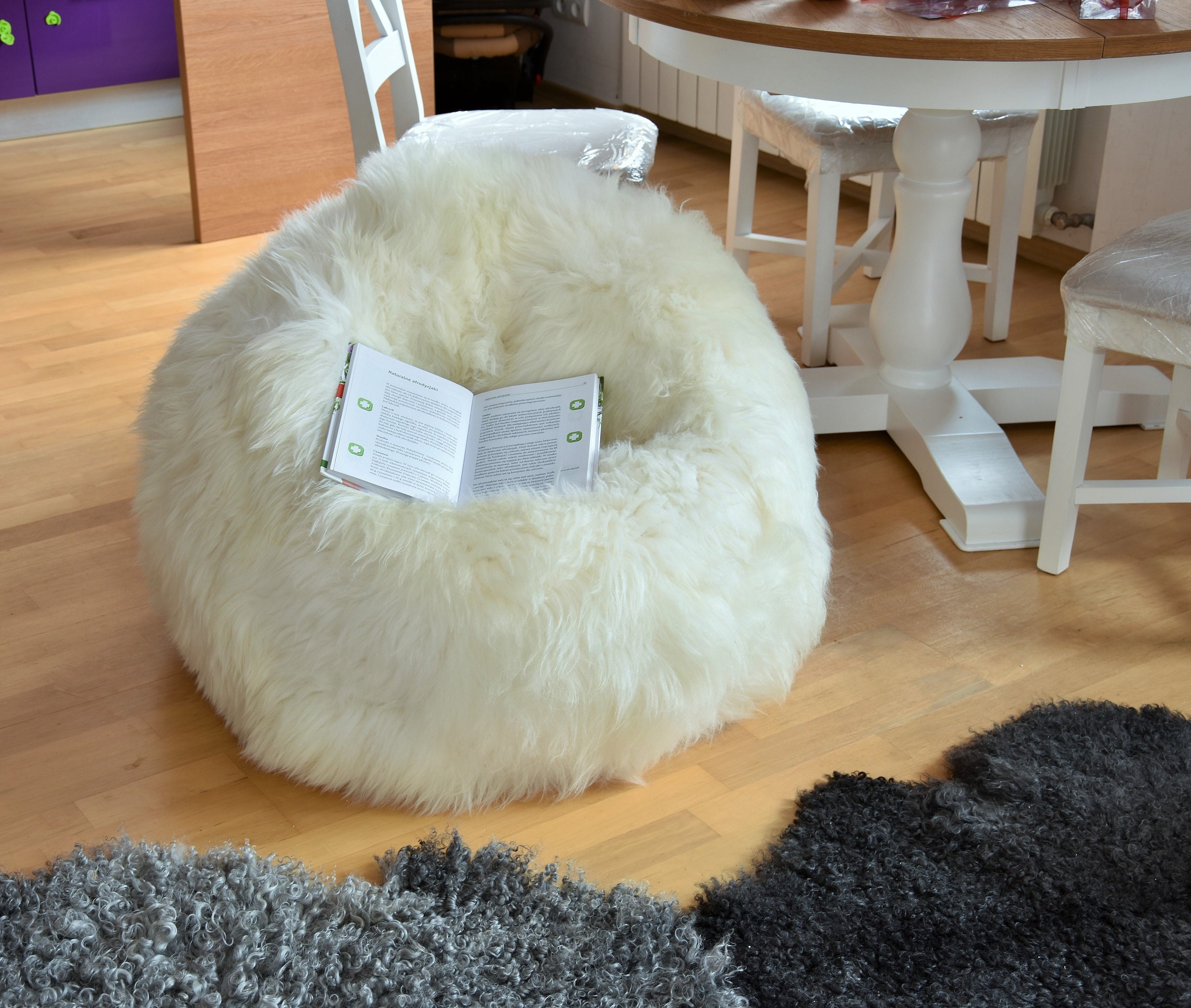 White Pouf Sheepskin Pouf Lamb Pouf Large Pouf Fur Pouf Etsy UK