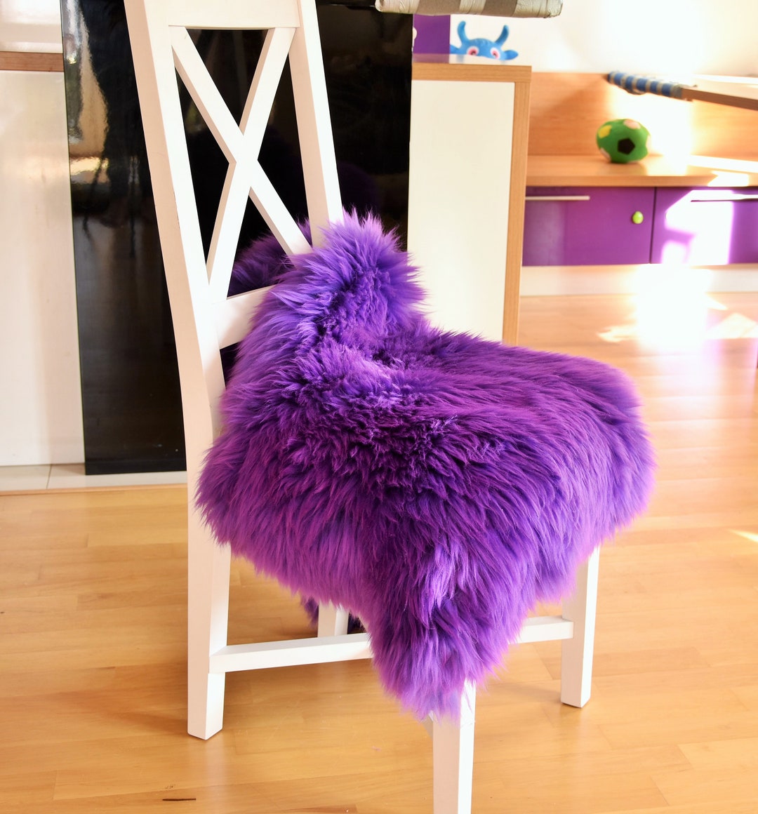 SHEEPSKIN Throw Sheepskin Rug Violet Chair Cover Sheepskin Etsy