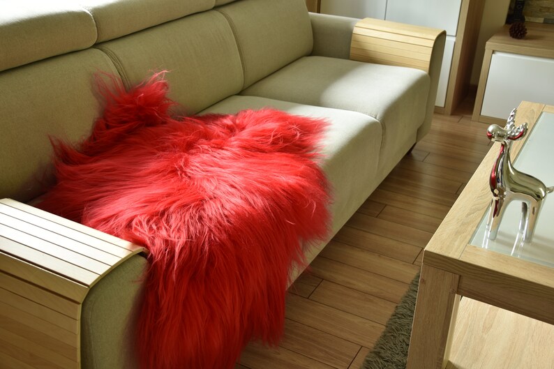 SHEEPSKIN RED Rug Genuine Sheepskin 48 X 28 Etsy