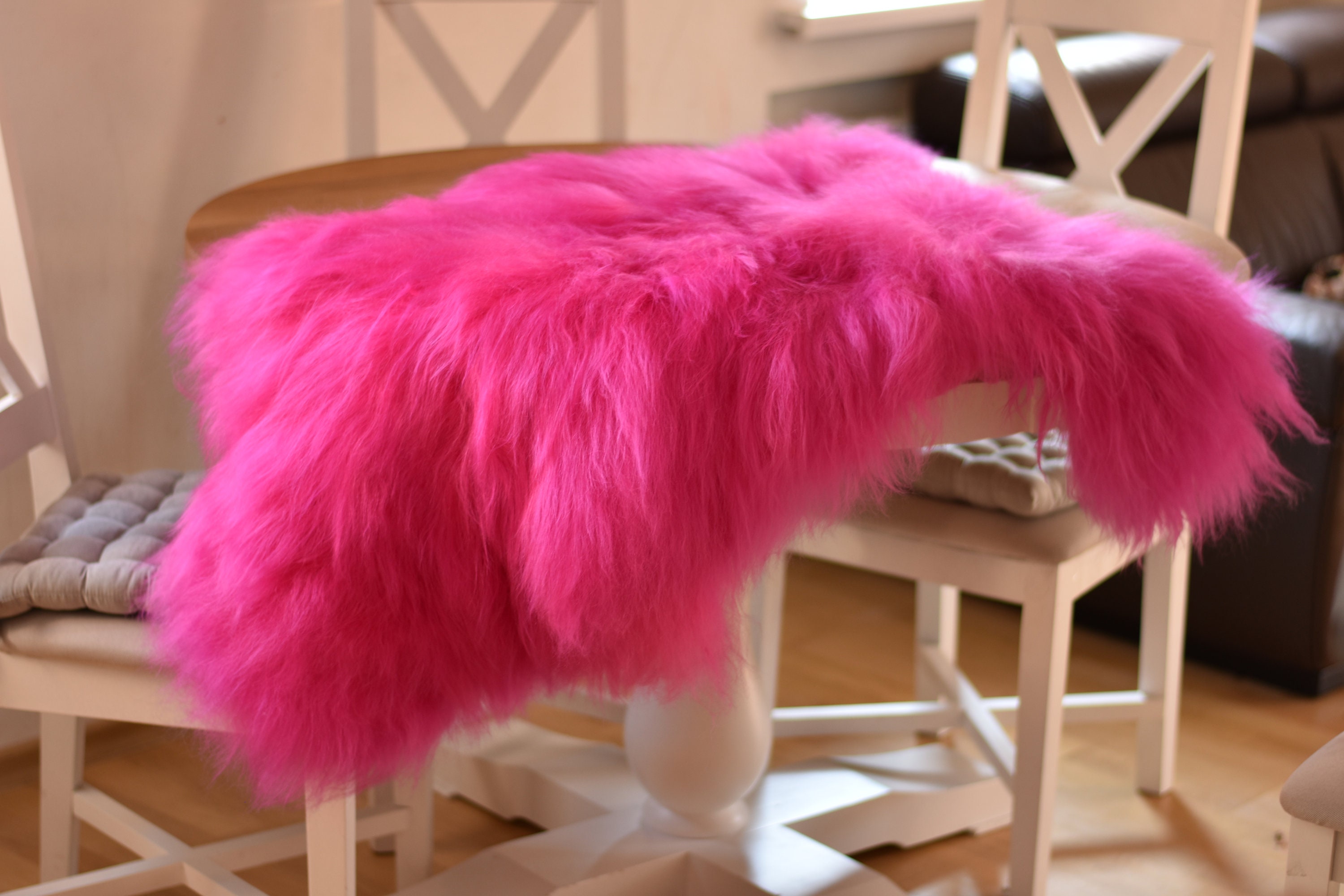 Sheepskin Pink Throw Large Sheepskin Genuine Leather Etsy