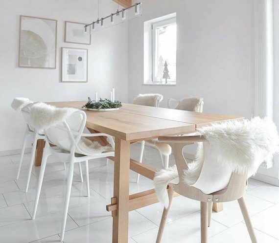 sheepskin on dining chairs