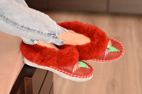 Leather Slippers Sheepskin Women S Slippers Boots Ugg Style 100 Sheepskin House Slippers Indoor Shoes Warm Christmas Gift