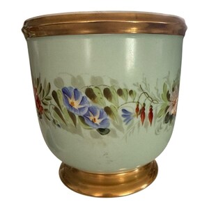 Vintage Vista Alegre Portuguese Porcelain Hand painted Floral Cache pot