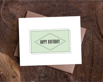 Happy Birthday - Teal, Geometric Card Set