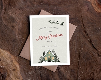 Jeu de cartes joyeux Noël, cartes de vœux vintage, cartes de voeux élégantes, cartes de Noël simples, jeux de cartes de voeux, cartes de Noël