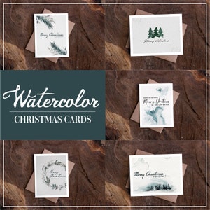 Aquarell Weihnachtskarte Sortiment Set