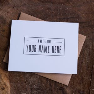 A Note From- Customizable Card Set