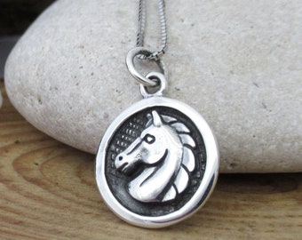 Sterling Silver Horse Pendant Necklace: Equestrian Jewelry Gift