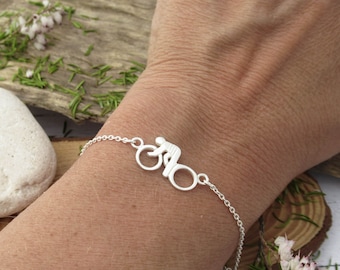 Adjustable bicycle bracelet, Sterling Silver Bike bracelet, Bicycle jewelry gift, Bike lover, Unisex Sport bracelet, Big size bracelet