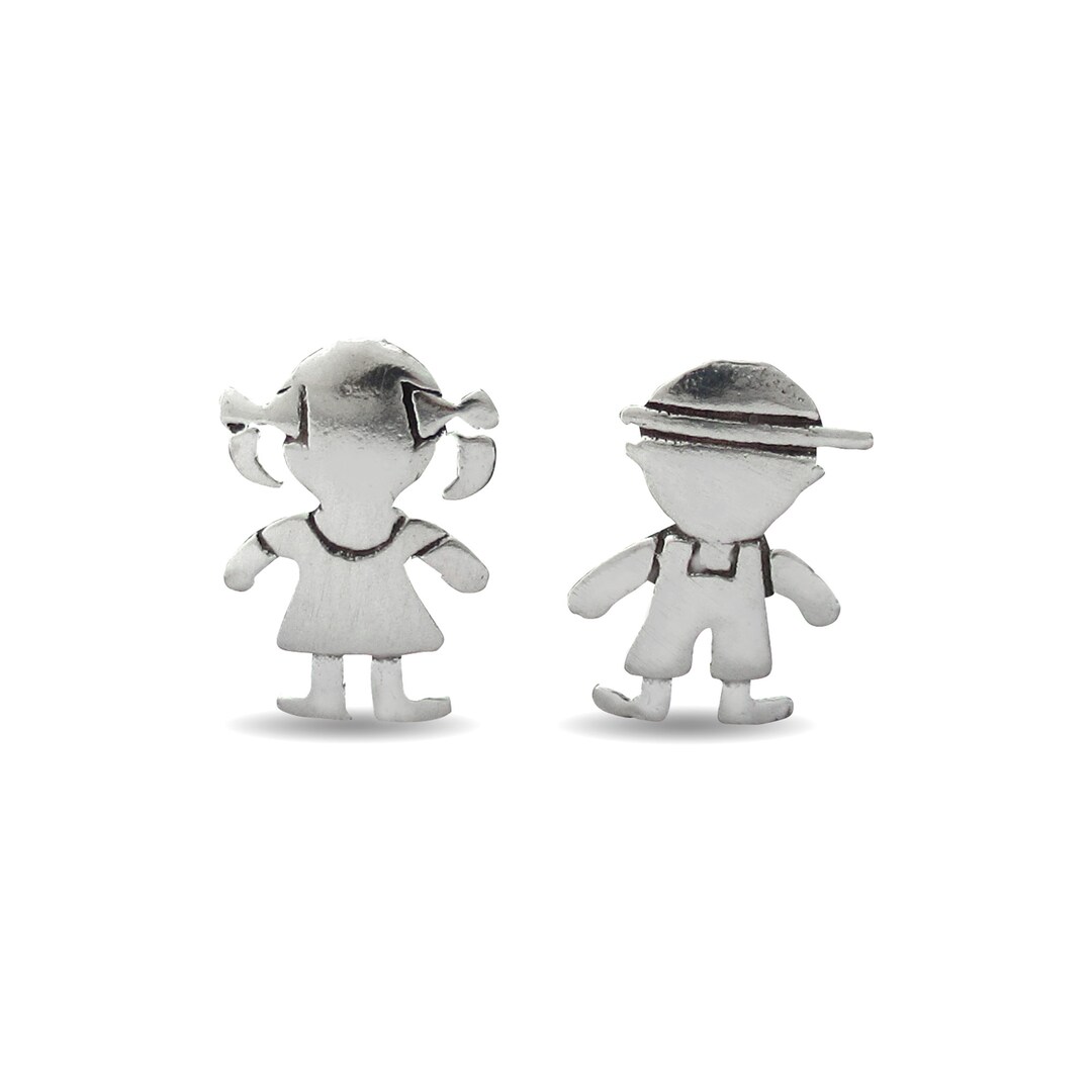 Boy and Girl Stud Earrings Sterling Silver Kids Post Etsy Singapore