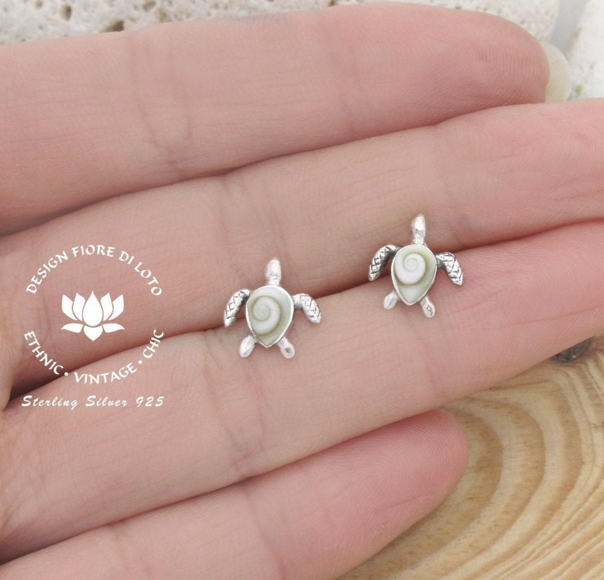 Sterling silver Sea Turtle studs Earrings, Turtle jewelry, Second hol…