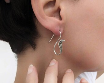 thepartof★silver 925 Snake Ribbon Earring Sterling Silver Snake Earrings - Etsy