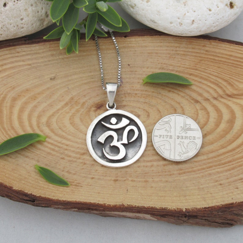 Oxydized Om round medallion Sacred Om mantra symbol jewelry | Etsy