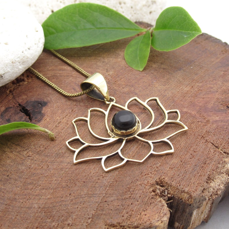 Inscribed onyx lotus