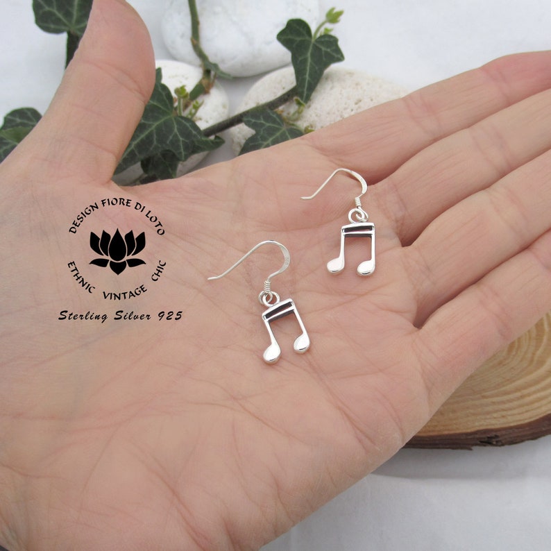 Music Note Dangle Earrings Made in 925 Sterling Silver Etsy