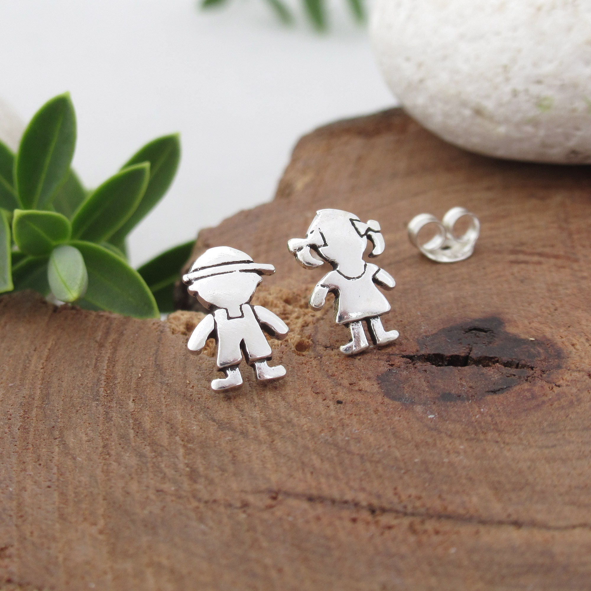 Boy and Girl Stud Earrings Sterling Silver Kids Post Etsy Singapore