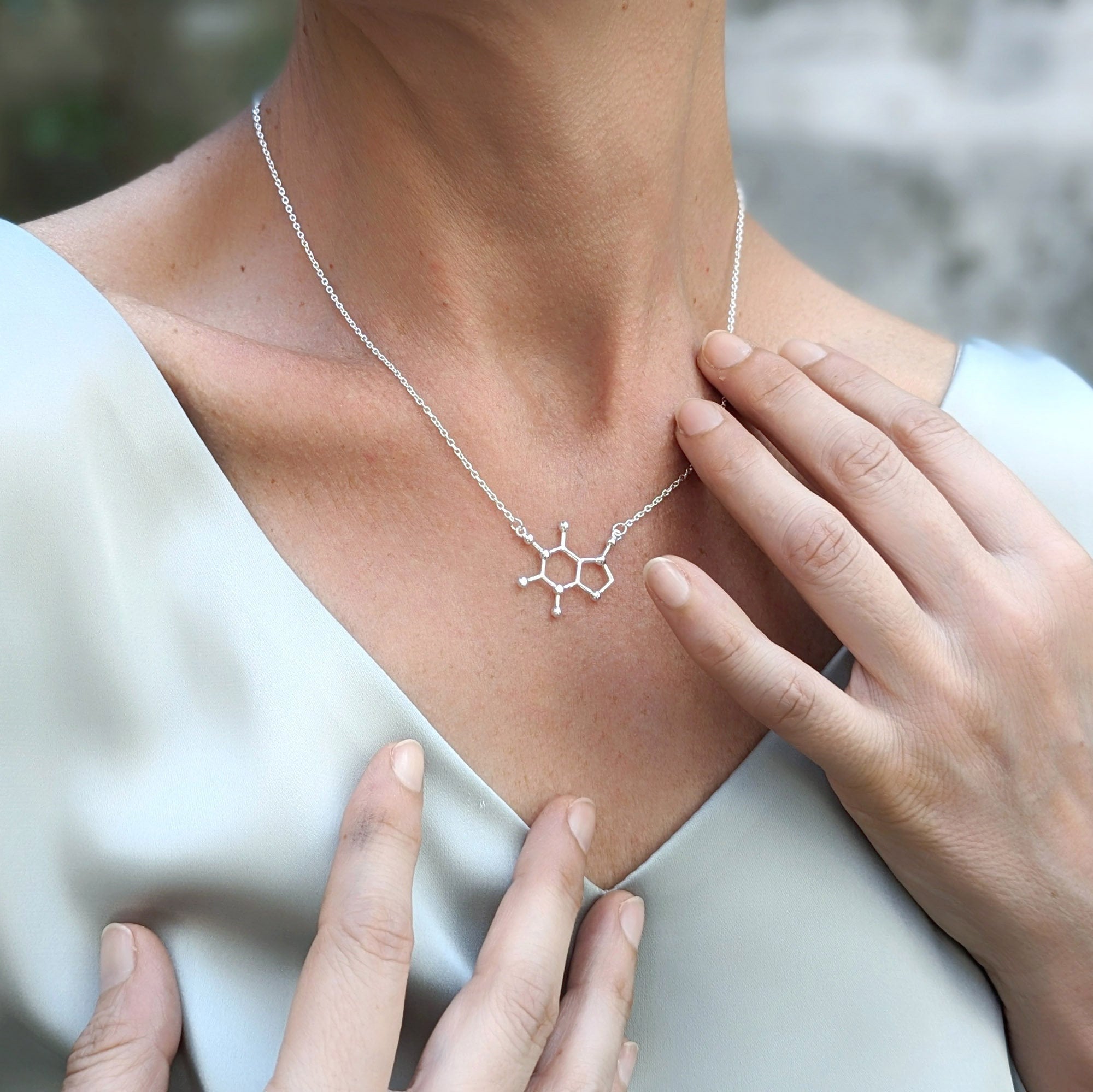 60 Ciondoli A Tema Chimica - Molecole Caffeina, Lega Per Bracciali, Orecchini Fai Da Te - Foto 6