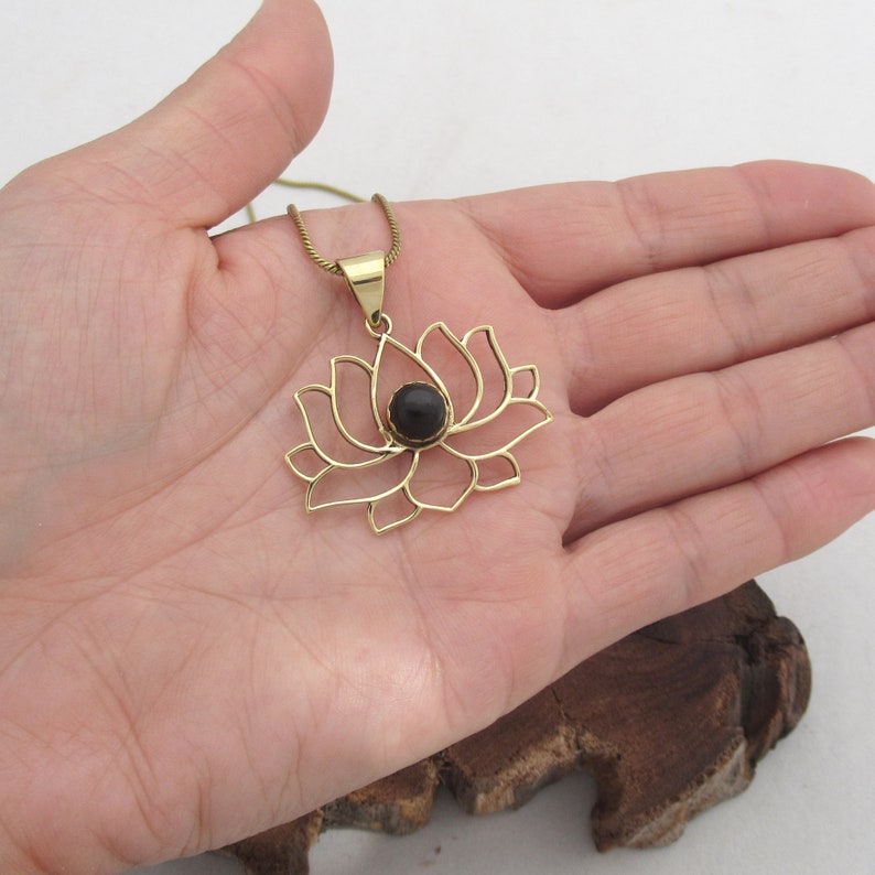Inscribed onyx lotus