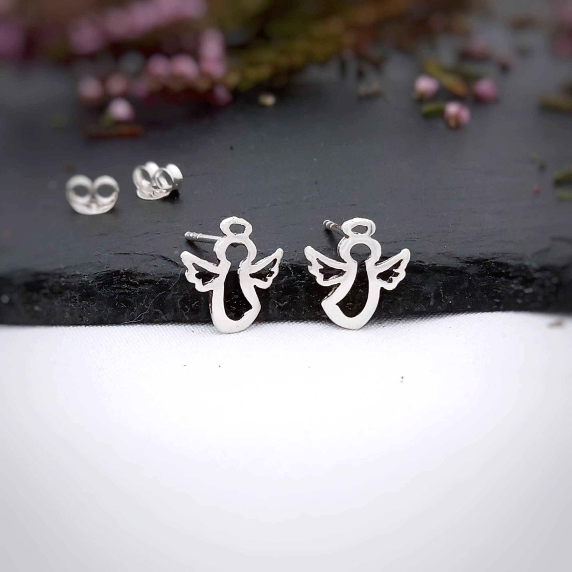 Sterling silver angel earrings best sale