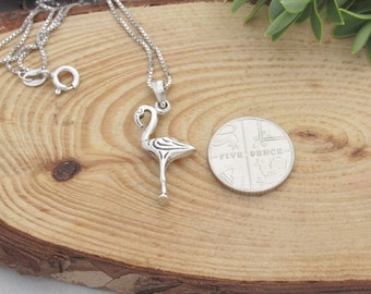 Collana fenicottero d'argento / gioielli fenicottero / bellissimo spirito vita equilibrio fenicottero / regalo per le donne / romanticismo minimalista Dainty Flamingo - Italia