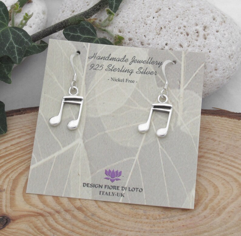Music Note Dangle Earrings Made in 925 Sterling Silver Etsy