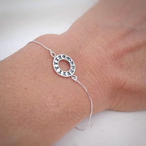 Moon phases adjustable bracelet in sterling silver, Lunar cycles bracelet for her, Celestial jewellery gift for woman, Witch bracelet