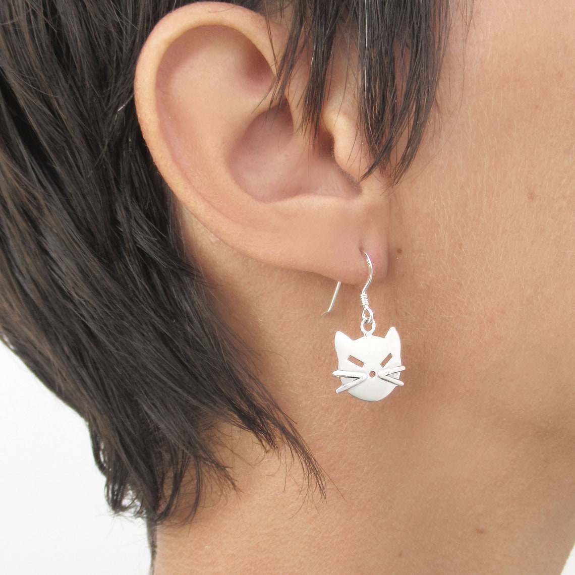 Cat face earrings Unusual jewelry Gift for cat lover Cat Mum Etsy