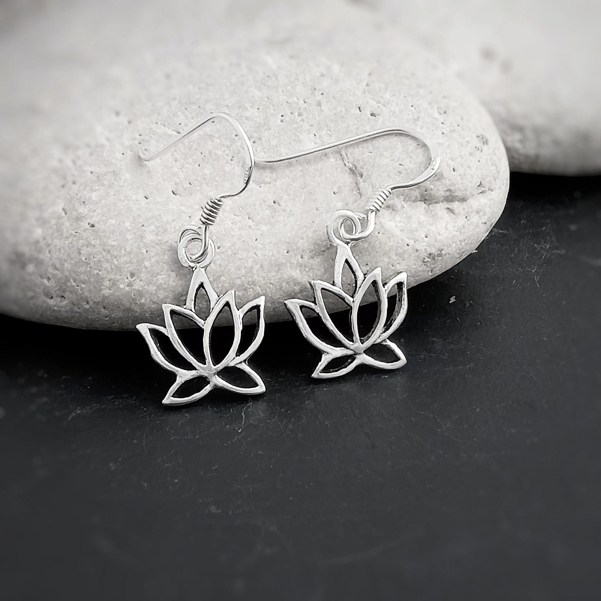 Lotus flower earrings dangle deals
