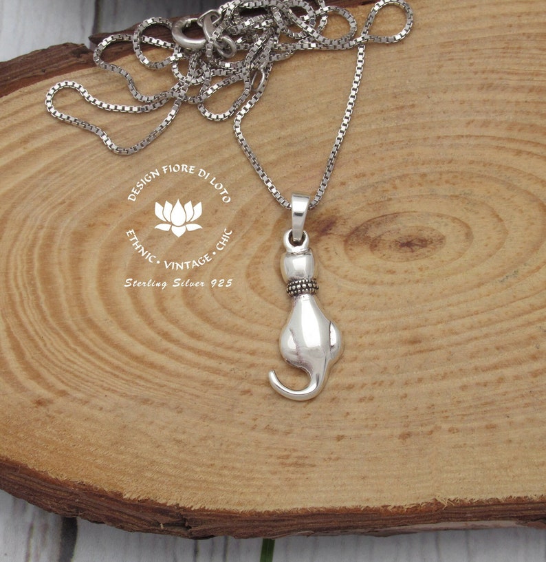 Cat Pendant Necklace Jewelry for Women Kids Gifts Included Free Charm Chain Elegant Lotus Cat Pendant Necklace Jewelry for Women Kids Gifts Included Free Charm Chain Elegant Lotus