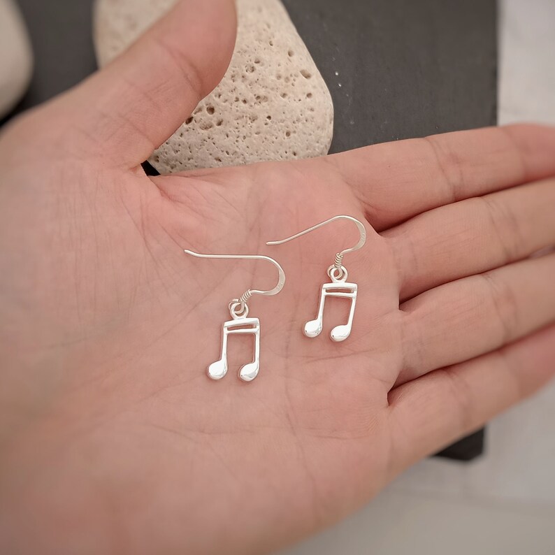 Music Note Dangle Earrings Made in 925 Sterling Silver Etsy