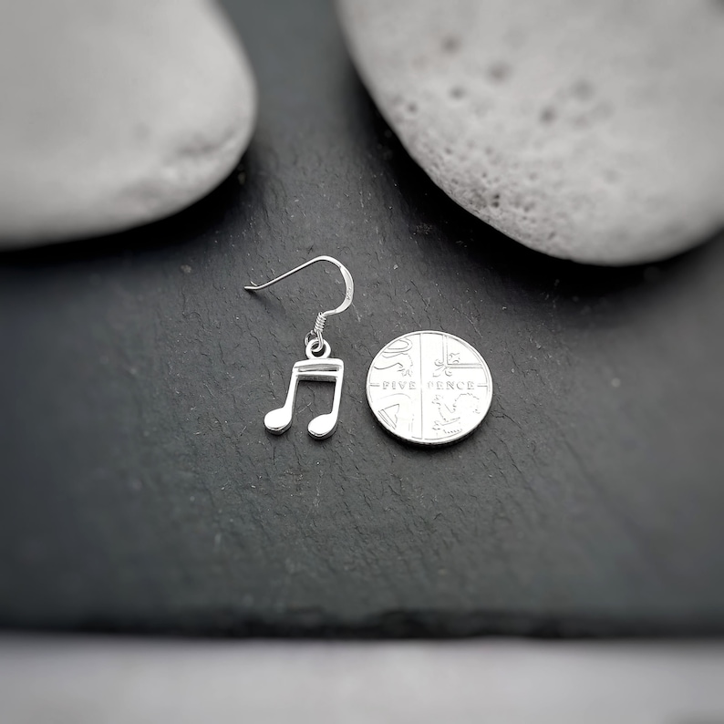 Music Note Dangle Earrings Made in 925 Sterling Silver Etsy