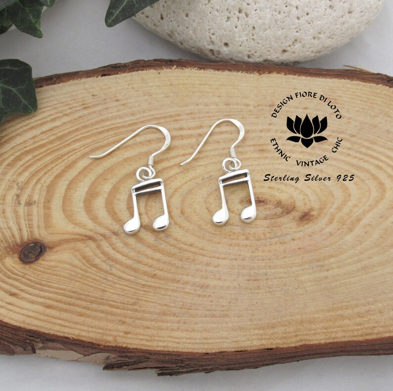 Music Note Dangle Earrings Made in 925 Sterling Silver Etsy