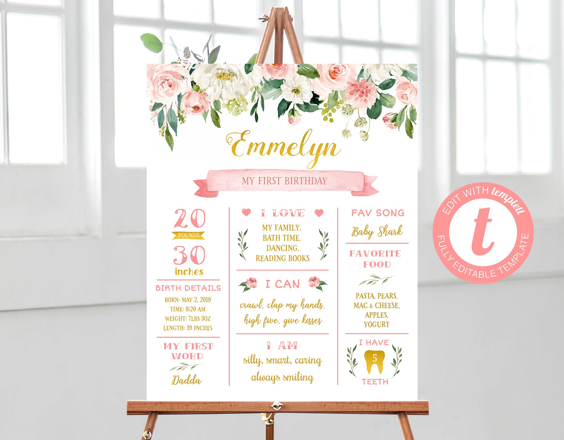 milestone-board-editable-template-birthday-board-templett-etsy