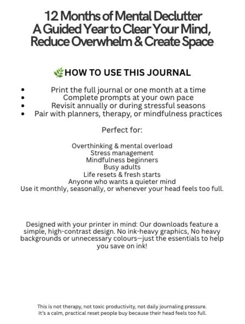 12 Months of Mental Declutter | A Guided Year to Clear Your Mind ...